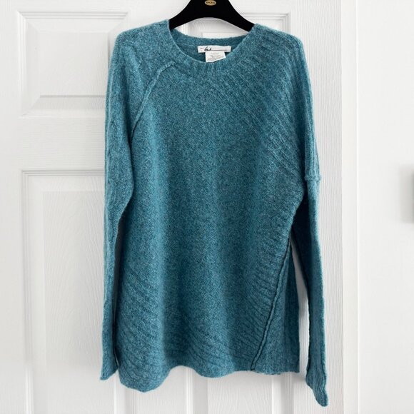 Paychi Guh Abstract Cable Knit Cashmere Sweater in Blue, Size Small - Picture 2 of 11